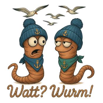 Preview: Damen T-Shirt Nordischer Humor "Watt? Wurm!"
